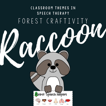 Preview of Raccoon Craft Woodland Forest Animals Winter Speech Therapy