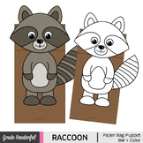Raccoon Paper Bag Puppet Craft Activity