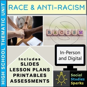 Preview of Race, Racism & Anti-Racism Unit - Lesson Plans, Slides & Handouts - High School