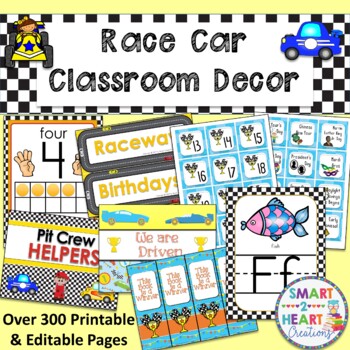 Preview of Race Car Theme Classroom Decor Bundle