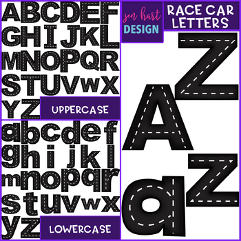 Preview of Alphabet Letters Clip Art - Race Car Letters {jen hart Clip Art}