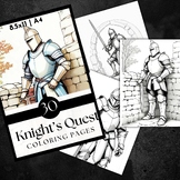 Medieval Knights Coloring Pages for Kids & Adults Easy - C