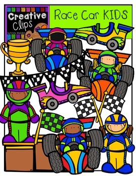 Preview of Race Car KIDS {Creative Clips Digital Clipart}