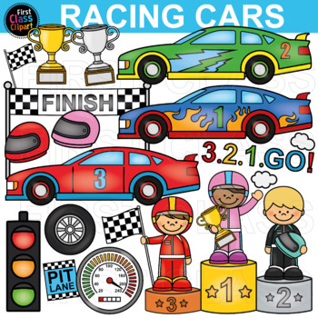 Preview of Race Car Kids Clip Art