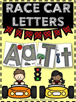 Race Car  Reading Alphabet  Letters  by Kristin Bertie TpT