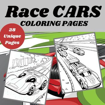 Race Cars Coloring Pages - 28 Exciting Sheets for Creative Fun | TPT