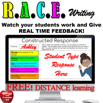 Preview of Race Strategy Response Templates For Google Classroom Distance Learning FREE