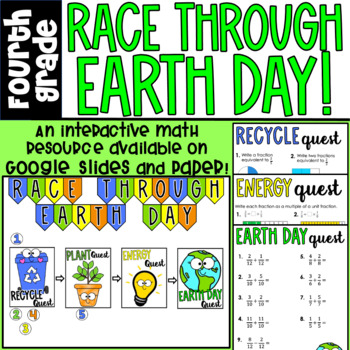 Preview of Race Through Earth Day! Digital Learning / GOOGLE / Math Centers / Escape