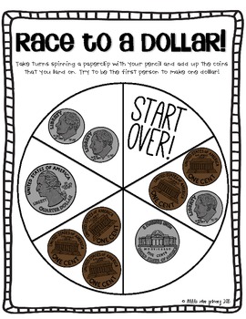 Preview of Race To A Dollar! {Counting Coins Freebie!}