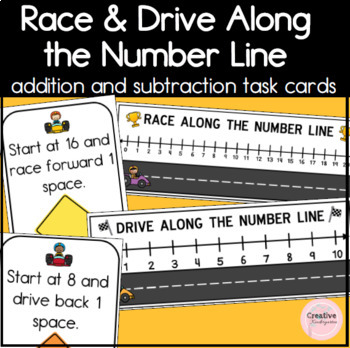 Preview of Race and Drive Along the Number Line Addition and Subtraction Task Cards