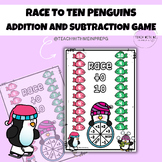 Race to 10 Penguins - Addition and Subtraction Game