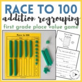 Race to 100 | Addition Regrouping Place Value Game for Mat
