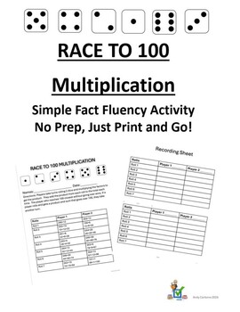 Preview of Race to 100 Multiplication