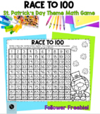 Race to 100- St. Patrick's Day/ March Theme Number Grid Math Game