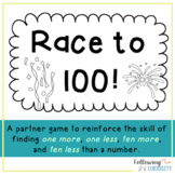 Race to 100! Place Value Game: 10 more, 10 less, 1 more, 1 less
