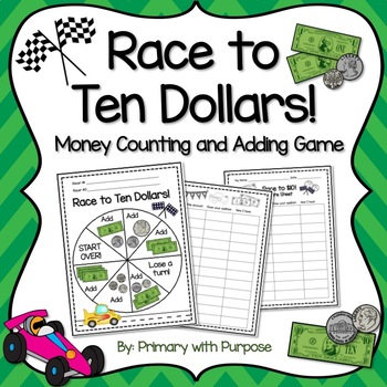 Preview of Race to Ten Dollars: Money Counting and Adding Game