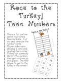 Race to the Turkey! Teen Numbers