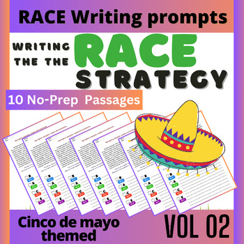 Preview of Race writing strategy passages Cinco de mayo writing prompts 4th - 5th grades