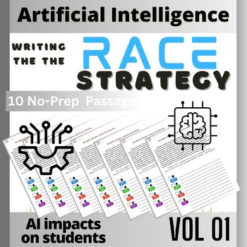 Preview of Race writing strategy worksheets Artificial Intelligence impacts on education