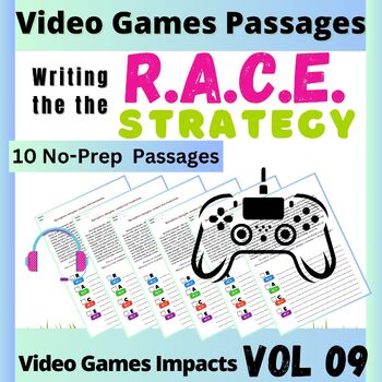 Preview of Race writing strategy worksheets Video Games impacts on Students and education