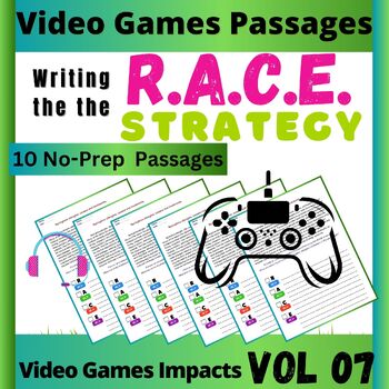 Preview of Race writing strategy worksheets, Video games with RACE writing organizer