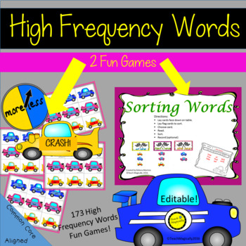 Preview of Sight Words Activities Car Edible Games