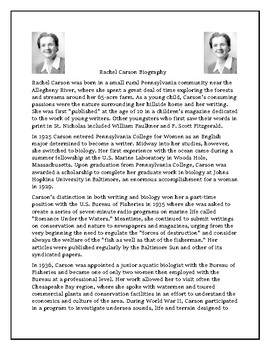 Preview of Rachel Carson Biography and Reading Comprehension Assessment