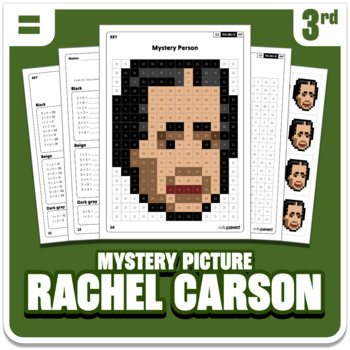 Preview of Rachel Carson - Earth Day | Math Mystery Picture Activity | Grade 3 Operations