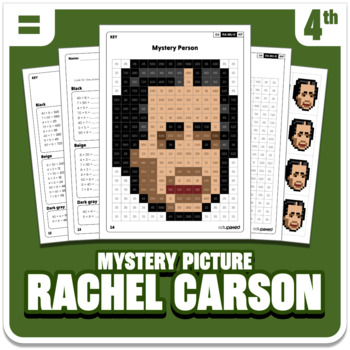 Preview of Rachel Carson Silent Spring | Math Mystery Picture Activity | Grade 4 Operations