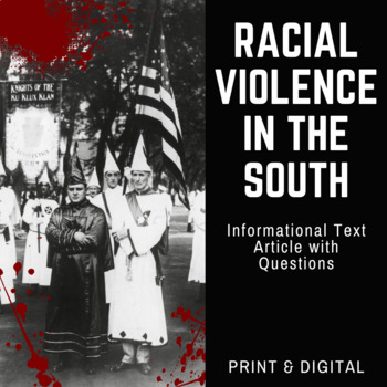 Preview of Racial Violence in the South in the 1950s and 60s Informational Text