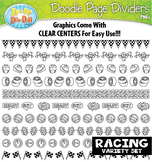 Racing Doodle Page Dividers Clipart {Zip-A-Dee-Doo-Dah Designs}