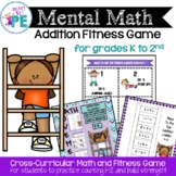 Mental Math Addition 1-12 Fitness Game for PE & Brain Breaks