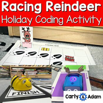 Preview of Racing Reindeer Coding Activity for NO PREP Christmas and Winter Holidays
