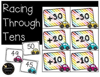 Preview of Racing Through Tens Adding and Subtracting 10 Game