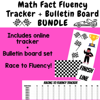 Preview of Racing to Fluency Bulletin Board and Tracker BUNDLE