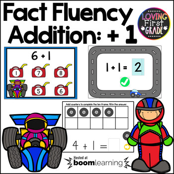 Preview of Addition Fact Fluency: Add 1 | Boom Cards | Digital Task Cards | Plus 1