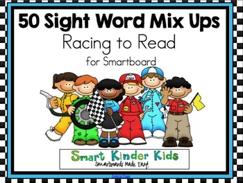 Preview of Racing to Read - Sight Word Mix Ups for Smartboard - 50 Words