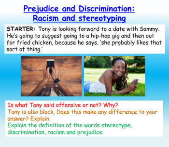 Preview of Racism: Stereotypes - Presentation and Worksheets