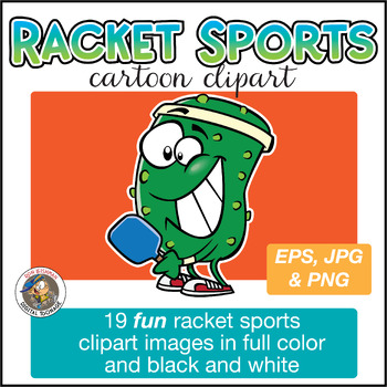 Preview of Racket Sports Cartoon Clipart for ALL grades