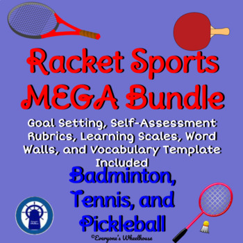 Preview of Racket Sports Unit MEGA Bundle with printable assessment, vocab. & more