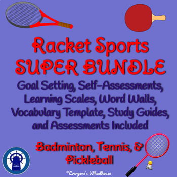Preview of Racket Sports Unit SUPER Bundle with printable assessments, study guides, & more