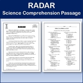 Radar Science Comprehension Passage & Activity - Editable