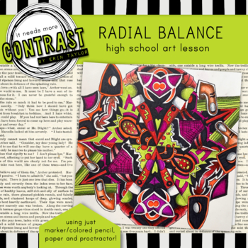 Preview of Radial Balance (Mandala) Principle of Design Lesson for High School Art