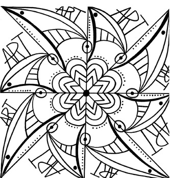 Preview of Radial Design Coloring Sheet