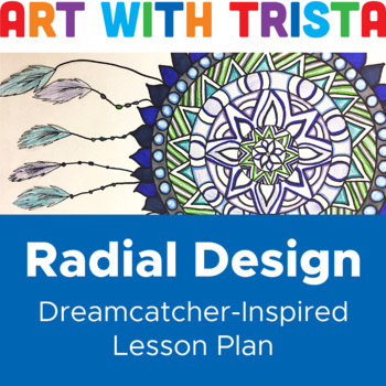 Preview of Radial Design Inspired by Dreamcatcher Drawing Lesson - Native American Heritage