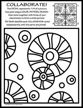 Preview of Radial Symmetry (3) COLLABORATIVE Activity Coloring Pages