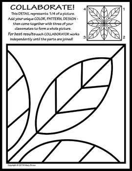 Preview of Radial Symmetry COLLABORATIVE Activity Coloring Pages