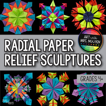 Preview of Radial Symmetry Paper Relief Project - Art and Math (Fractions and Symmetry)