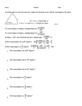 Preview of Radians