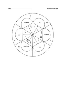 Preview of Radians Coloring Page